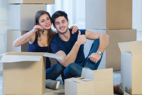 Home moving team preparing a Cannhall property for collection