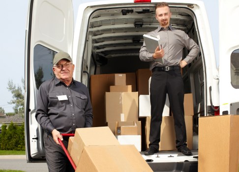 Office removals planning in Cannhall with desks and boxes ready for transport