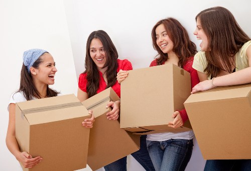 Boxes and household items packed for removal truck hire in Cannhall