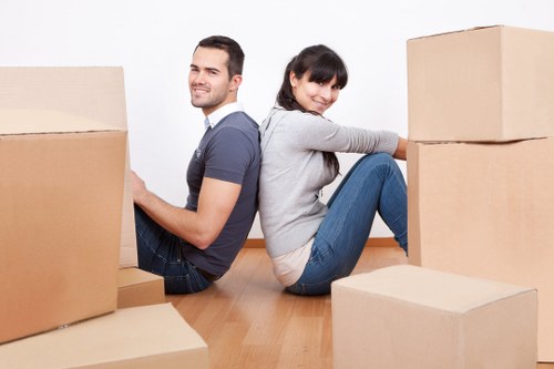 Office furniture and equipment prepared for a Cannhall commercial move